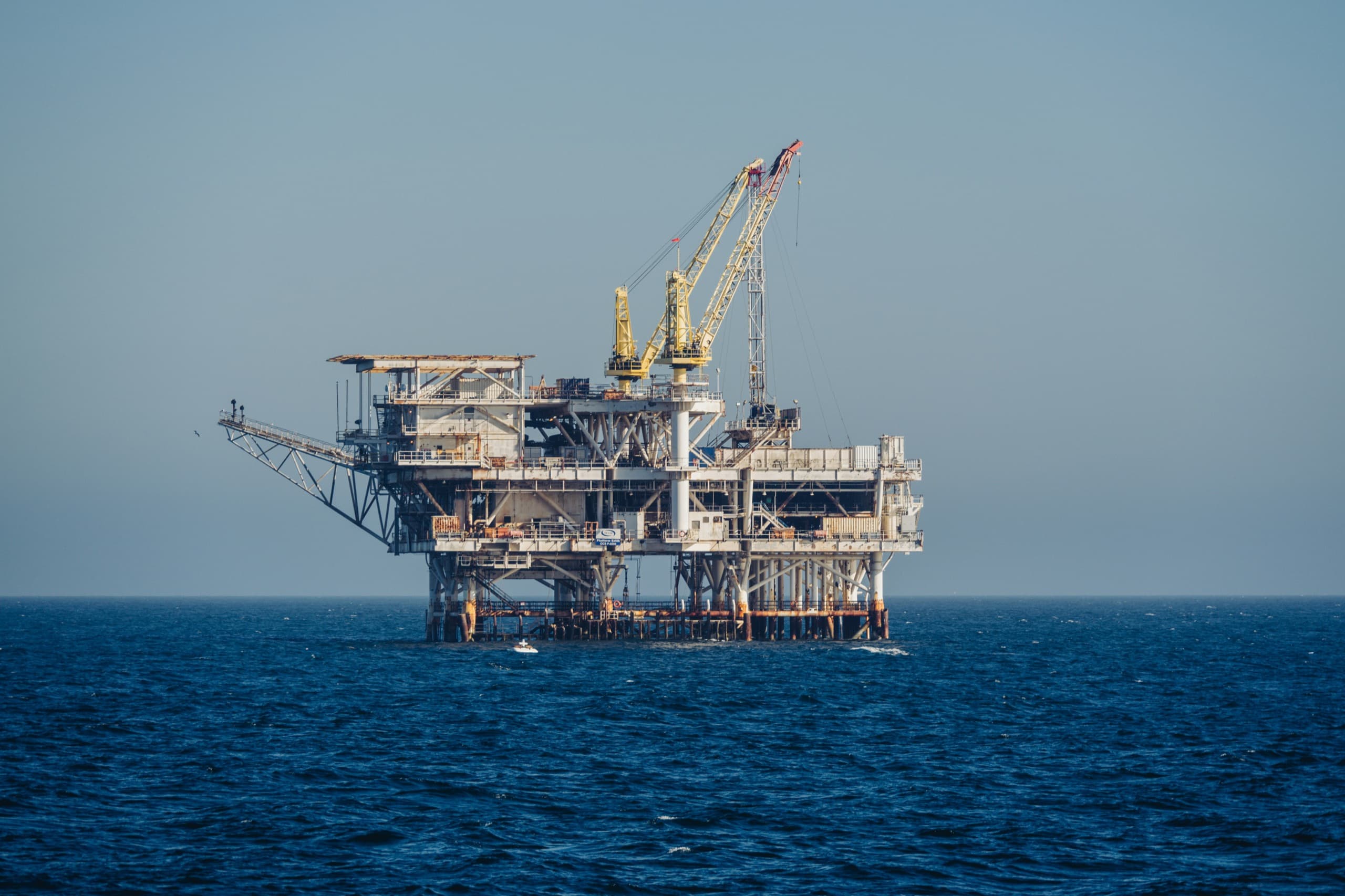 Offshore oil platform at sea